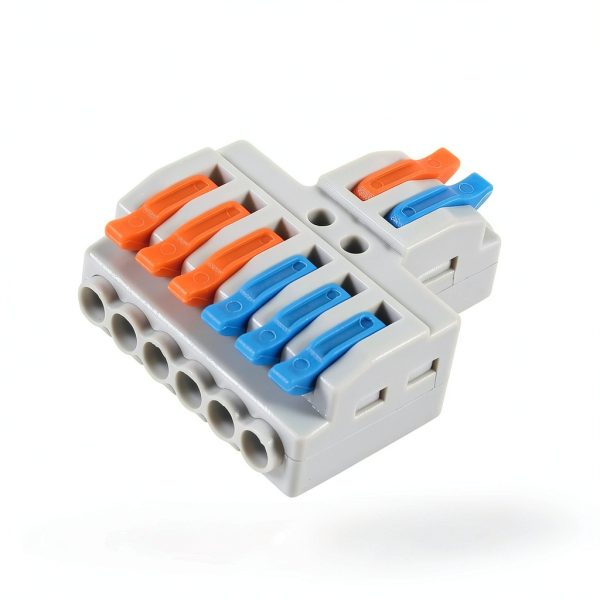 Lever Wire Connectors 10pcs - 2 in 6 Out Push-in Block AWG 28-12-4