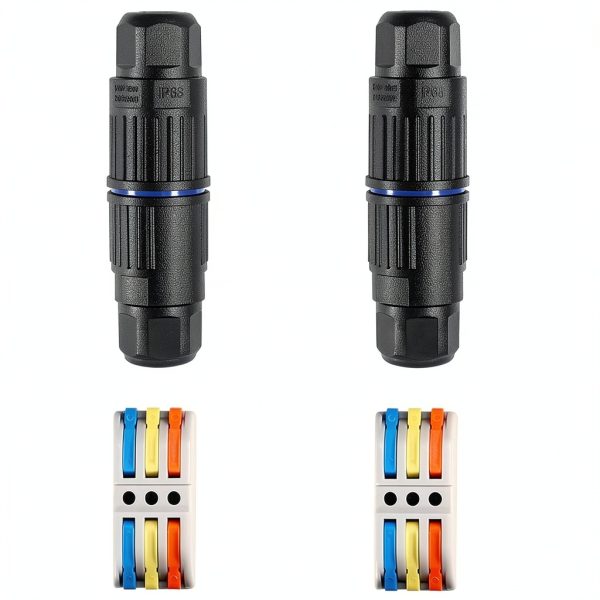 CDF 2PCS Upgraded Junction Box Waterproof IP68 3P Wire Connector-0