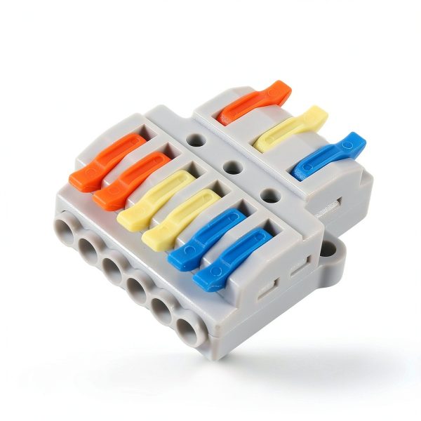 5pcs Lever Wire Connectors - 3 in 6 Out Quick Electrical Lever Nuts, Push-in Conductor Terminal Block AWG 28-12-5