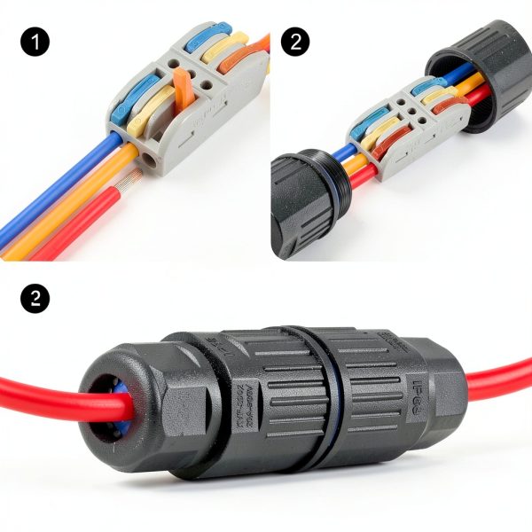 CDF 2PCS Upgraded Junction Box Waterproof IP68 3P Wire Connector-4