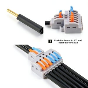 Lever Wire Connectors 10pcs - 2 in 6 Out Push-in Block AWG 28-12-1