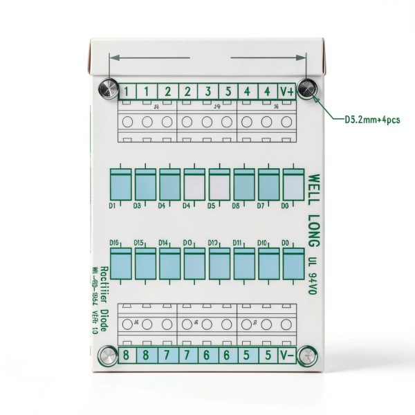 DIN Rail Mount Clamp Diode Array Board 1N5408 3A 1000V XUHONG FR-4 PCB-7