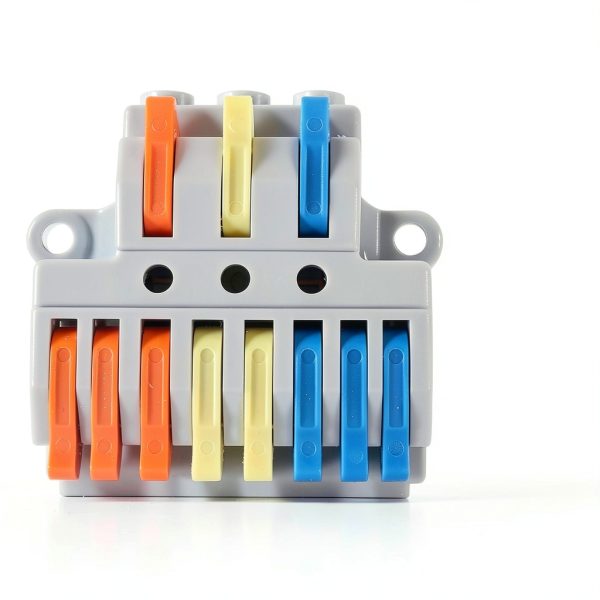 5pcs Lever Wire Connectors - 3 in 6 Out Quick Electrical Lever Nuts, Push-in Conductor Terminal Block AWG 28-12-4