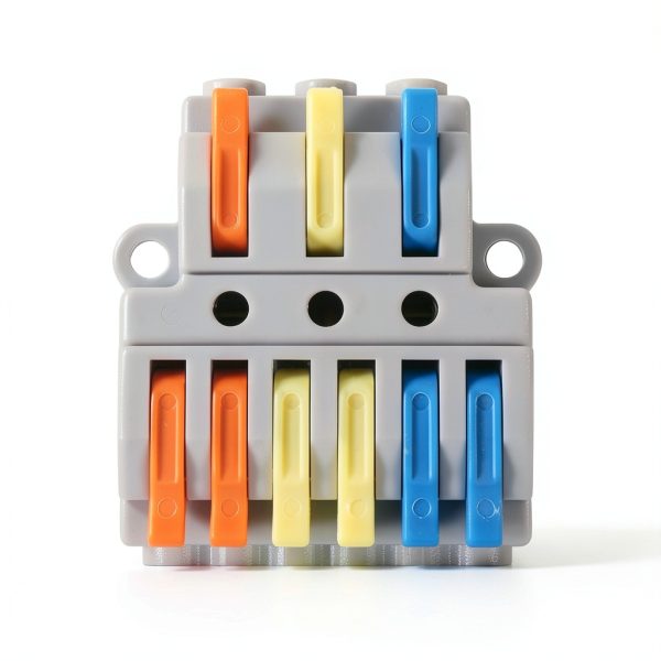 5pcs Lever Wire Connectors - 3 in 6 Out Quick Electrical Lever Nuts, Push-in Conductor Terminal Block AWG 28-12-1