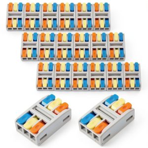 Lever Wire Connectors Pro 20pcs Quick Push-in 3-in-3-Out Terminals-0