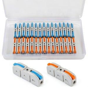 Lever Wire Connectors 30pcs Splicing Kit – 28-12 AWG, 1 in 1 Out-0