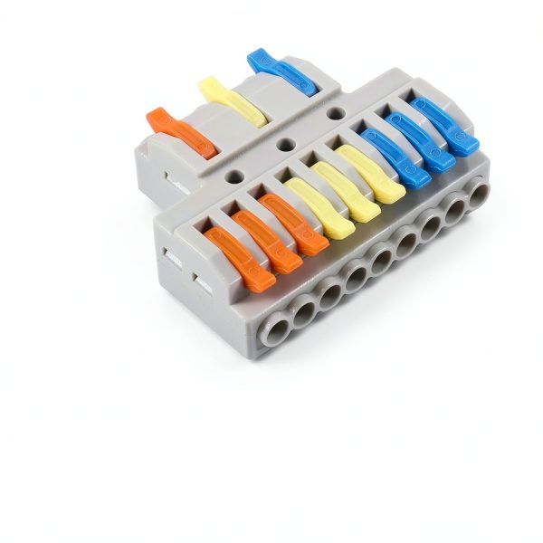 Lever Wire Connectors 10pcs - 3in9out Push‑in Block AWG 28‑12-2