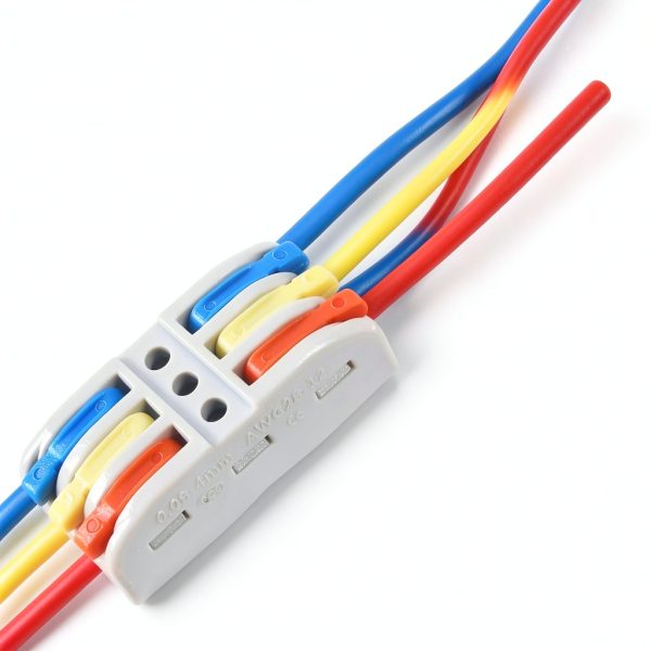 10PCS Lever Wire Connectors 3-in-3 Out Quick Push AWG 12-28 Block-3