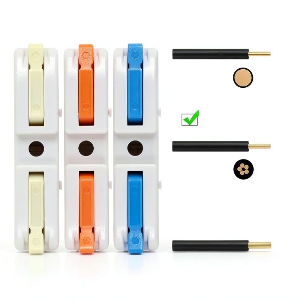 Lever Wire Connectors 60pcs Splicing Kit 28-12 AWG 1-in-1 Out 3 Colors-5