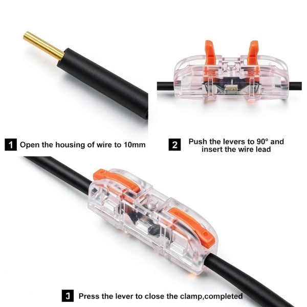 34pcs Quick Connect Wire Splicing Kit Lever Terminals AWG 28-12-4