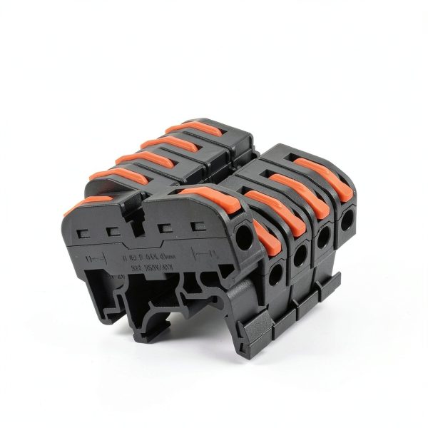 DIN Rail Terminal Blocks 20pcs Compact Wire Connectors Black 24-12 AWG-2