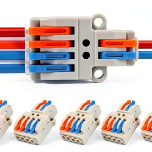 Lever Wire Connectors 5pcs 2-in-4-out Quick Push-in Block AWG 28-12-0