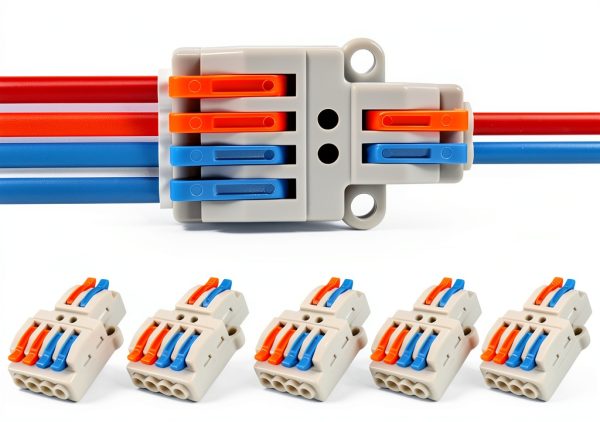 Lever Wire Connectors 5pcs 2-in-4-out Quick Push-in Block AWG 28-12-0