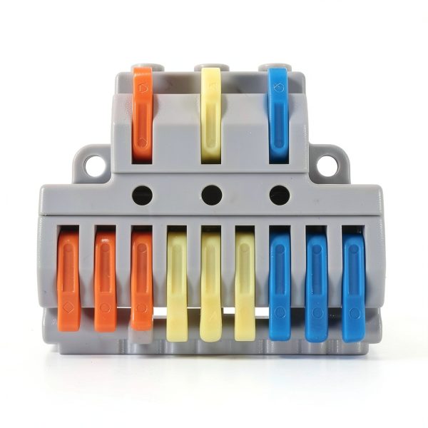 Lever Wire Connectors 10pcs - 3in9out Push‑in Block AWG 28‑12-1