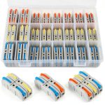 Lever Wire Connectors 60pcs Splicing Kit 28-12 AWG 1-in-1 Out 3 Colors-0